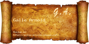 Galle Arnold névjegykártya